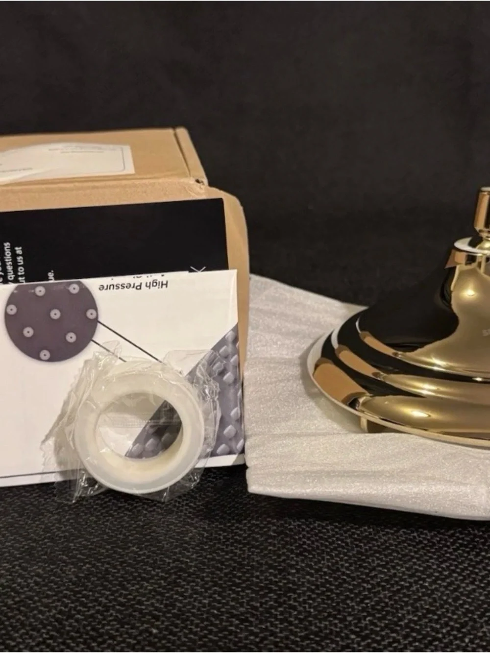 ShowerMaxx High Pressure Rain Shower Head Polished Brass Gold PB New In Box